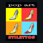 Póster Pop Art Stilettos 16x20 Poster<br><div class="desc">Presenta su decoración con este poster de Pop Art Stilettos. Se puede aparcar y enmarcar para una gran mirada y colgar para mostrar tu lado femenino. La elección perfecta para cualquier amante de la moda o del calzado.</div>