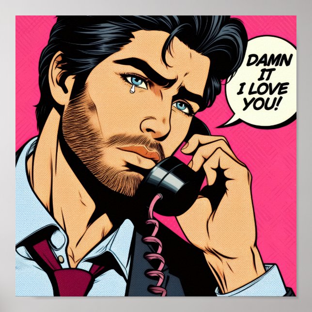 Póster Pop art style hunky guy Poster (Frente)