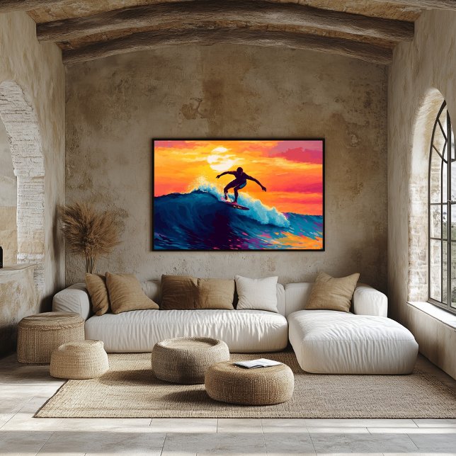 Póster Pop Art Surfing Sunset Wall Art - Wave Riding (Subido por el creador)