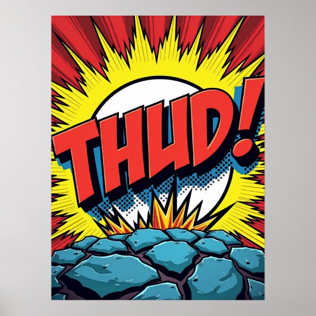Póster Pop Art "THUD!" Poster de explosiones cómicas (Frente)