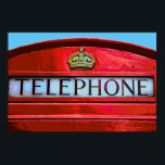 Póster Pop Art Vintage London City Red Telepoth<br><div class="desc">Fotos de arte de viajes de símbolos de las famosas ciudades capitales del mundo - Símbolos de Londres: Legendarios Recuerdos de la ciudad - Caja del teléfono rojo de la ciudad de Londres</div>