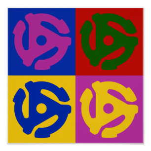 Póster Pop Art Vinyl Record Audiófilo de 45 RPM