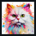 Póster Pop Art White Persian<br><div class="desc">Una colección de gatos abstractos de arte pop</div>