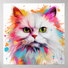 Póster Pop Art White Persian
