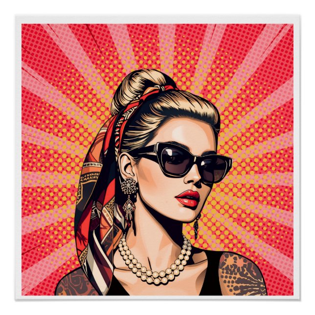Póster Pop Art Woman – Retro Chic (Anverso)