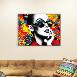 Póster Pop art woman with sunglasses
