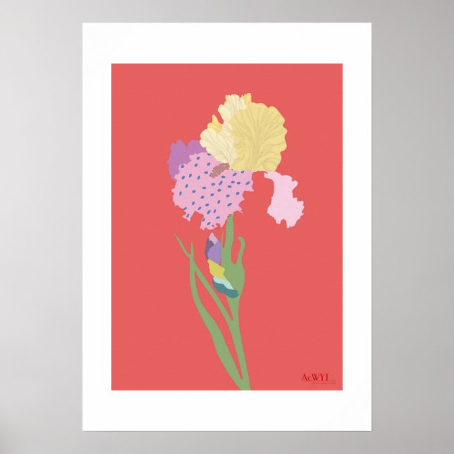 Póster POP Botanical Art - Iris (Frente)