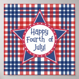 Póster Pop de copo rojo, blanco y azul