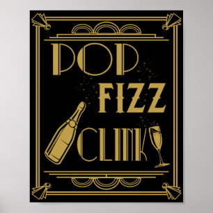 Póster Pop Fizz Clink Fiesta Poster Art deco