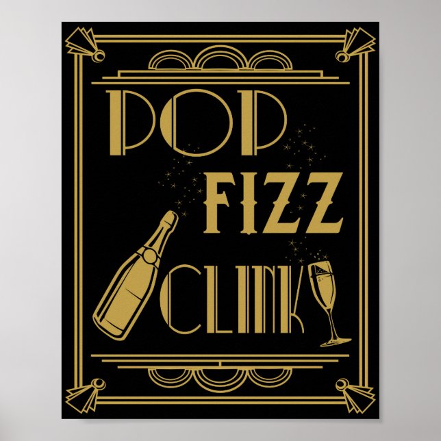 Póster Pop Fizz Clink Fiesta Poster Art deco (Frente)