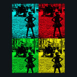 Póster Pop intrépido<br><div class="desc">Chica intrépido y el Bull Cargador,  Pop Art.</div>