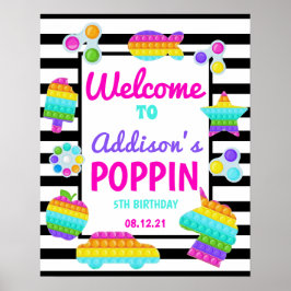 Póster Pop It Birthday Welcome Sign