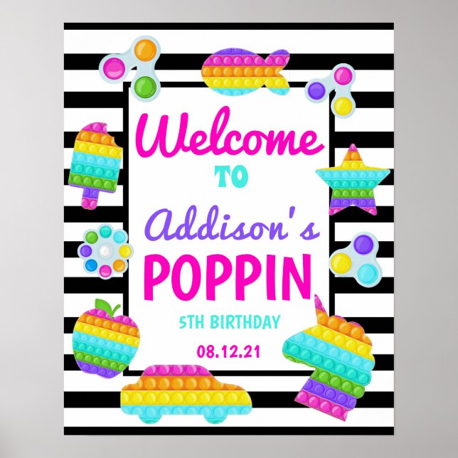 Póster Pop It Birthday Welcome Sign (Frente)