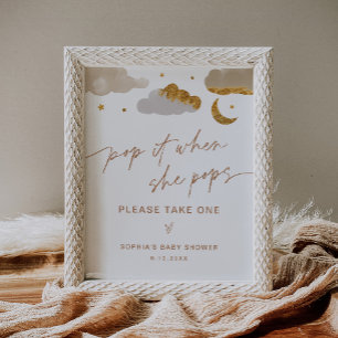 Póster Pop it Cuando Pops Rótulo Twinkle Star Baby Shower