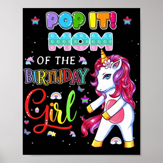 Póster Pop It Mom of the Birthday Chica Fidget Family Mat (Frente)