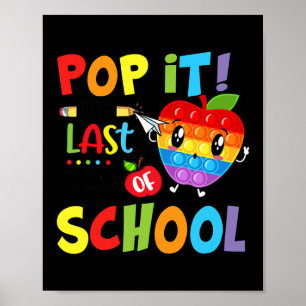 Póster Pop It Por El Último Día De La Escuela Cute Apple