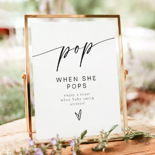 Póster Pop minimalista Cuando Pone Favor Del Champagne