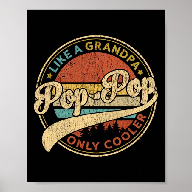 Póster Pop Pop Como Un Abuelo Sólo Retro Más Fresco Pop-p (Frente)