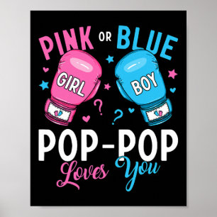 Póster Pop Rosa O Azul Te Ama La Revela De Género De Boxe