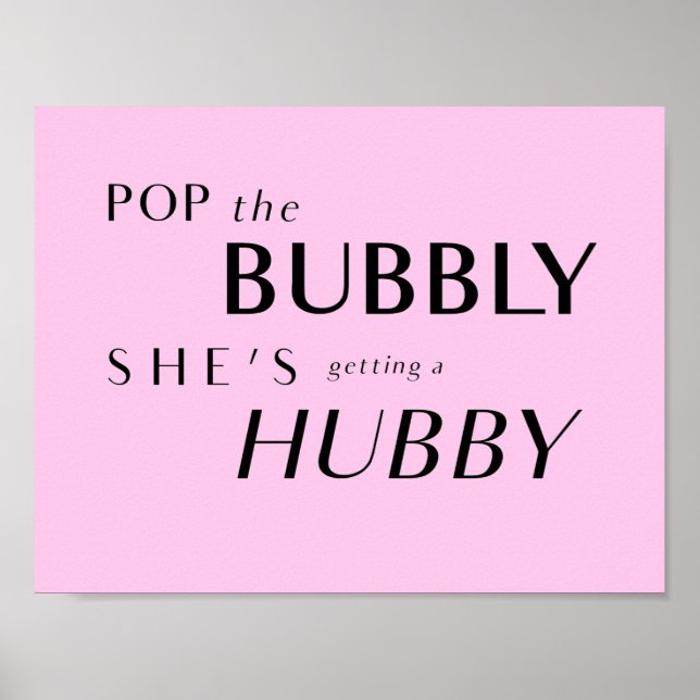 Póster Pop The Bubbly, se está cayendo por la espalda (Frente)