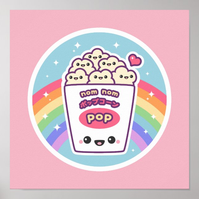 Póster Popcorn arcoiris (Frente)