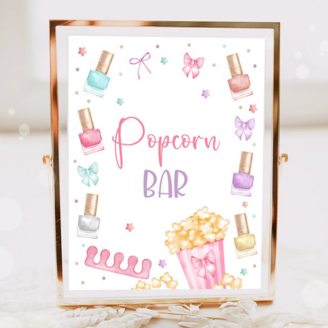 Póster Popcorn Bar Mani-Pedi Party Manicure Pedicure Girl (Subido por el creador)