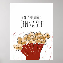 Póster Popcorn Movie Outdoor Party Birthday