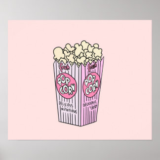 Póster Popcorn rosa