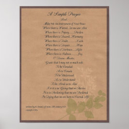 Póster POPE FRANCIS=ST. FRANCIS SIMPLE PRAYER=Organic