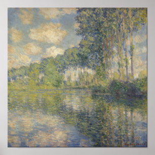 Póster Poplares a la orilla de Claude Monet