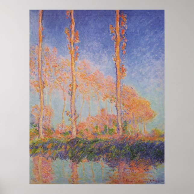 Póster Poplars - chopos, Autumn - Claude Monet, 1891 (Frente)