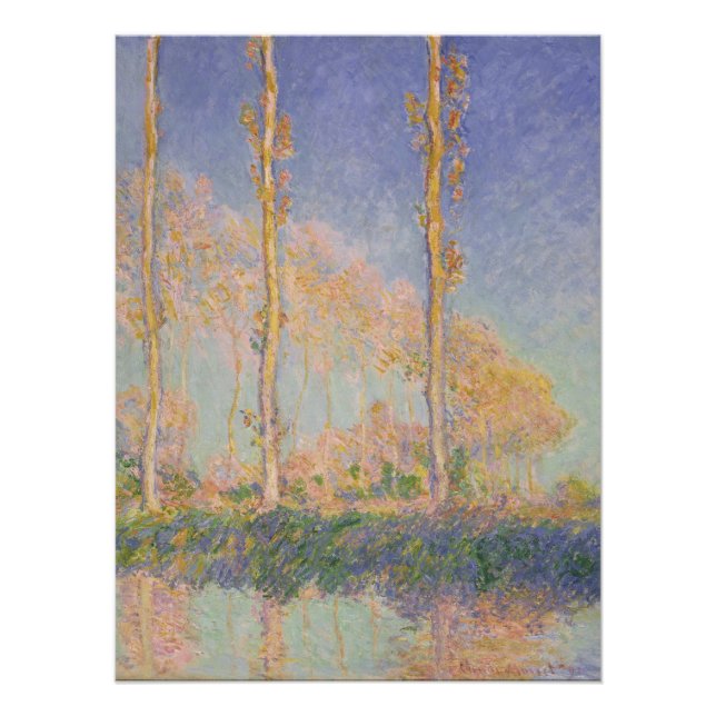 Póster Poplars, impressionist landscape, Claude Monet (Anverso)