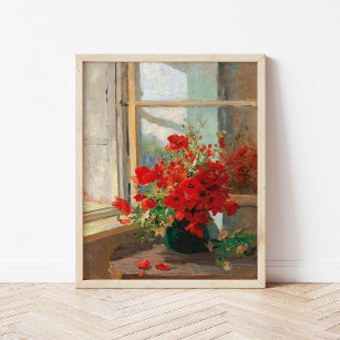 Póster Poppies por la ventana   Olga Wisinger-Florian