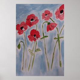 Póster Poppies rojos salvajes