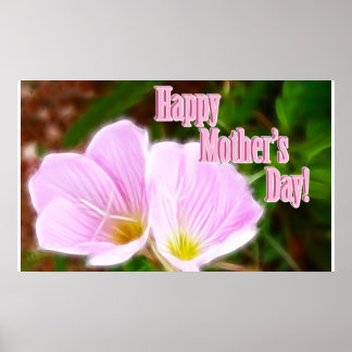 Póster Poppies rosados para el Día de la Madre