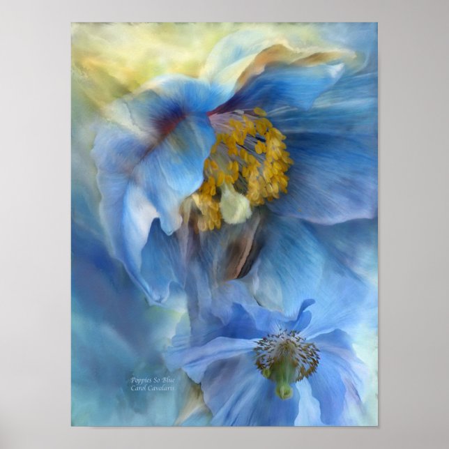 Póster Poppies So Blue Art Poster/Imprimir (Frente)