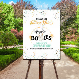 Póster Poppin' Bottles Baby Shower Welcome Sign