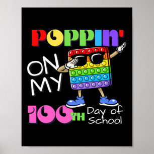 Póster Poppin' En Mi Juguete De 100 Días Escolares Cute F