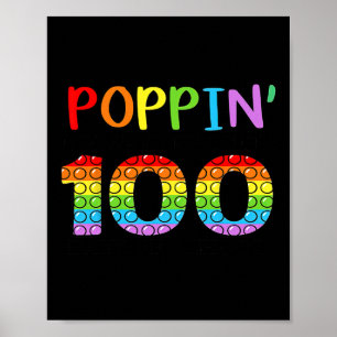 Póster Poppin My Way Through 100 Days Of School Kids 100t