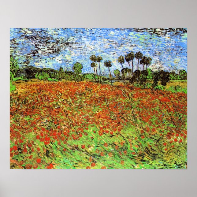Póster Poppy Fields by Vincent van Gogh (Frente)