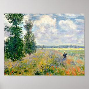 Póster Poppy Fields near Argenteuil by Claude Monet