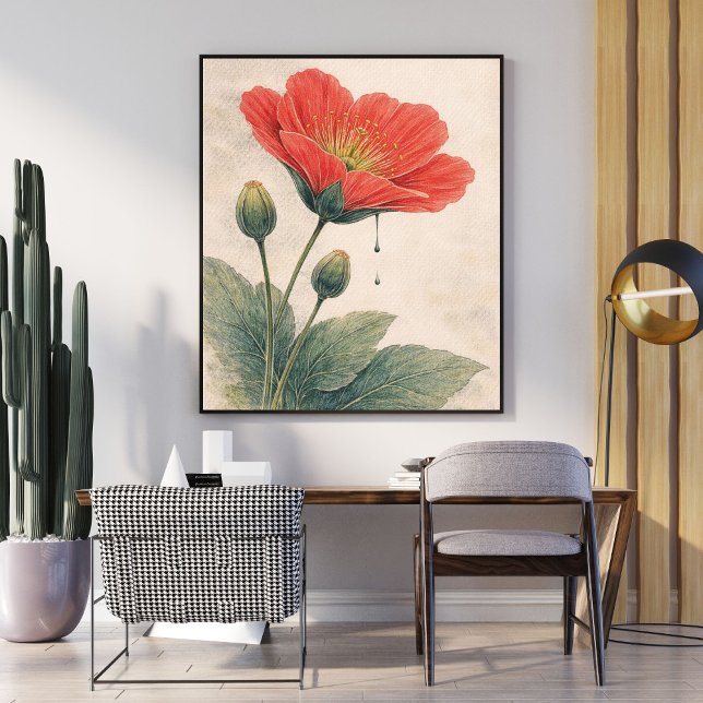 Póster Poppy Flower Art Print | Botanical Wall Art Poster (Subido por el creador)