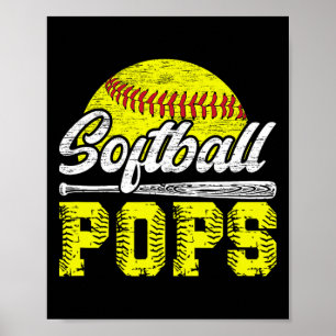 Póster Pops de Softbol Abuelo Pops De Un Jugador De Softb