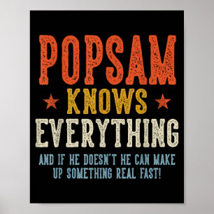 Póster Popsam sabe todo día del padre retro vintage