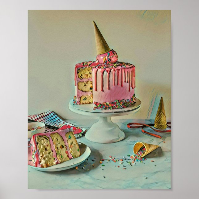 Póster Popsicina de helado retro (Frente)