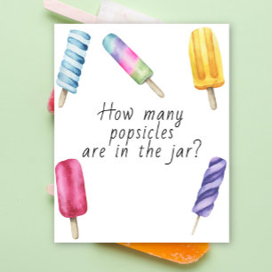 Póster Popsicle - adivina cuántos palitos hay en el frasc