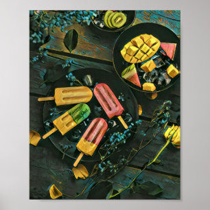 Póster Popsicle colorida de helado