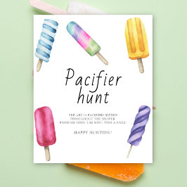 Póster Popsicle - juego de la ducha de bebé de caza del p