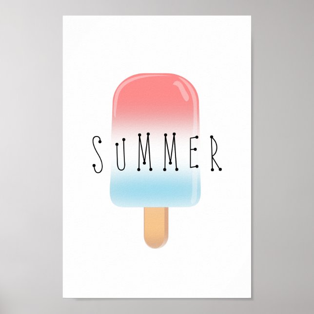 Póster Popsicle Summer with Red and Blue (Frente)