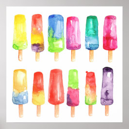 Póster Popsicles poster personalizado brillante. Helado